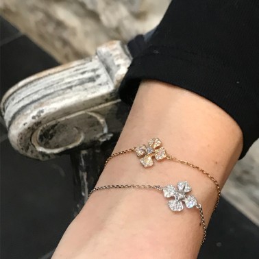 Bracelet"MelleLISA"en or rose et or blanc, diamants blancs, Ohdislemoi-Joaillerie