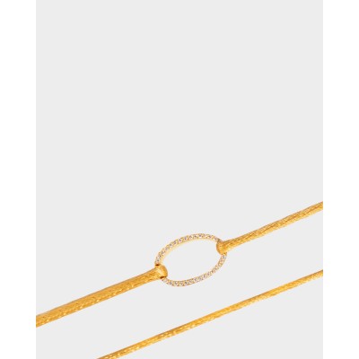 Bracelet cordon Ohdislemoi-Joaillerie en or jaune et ses 33 diamants