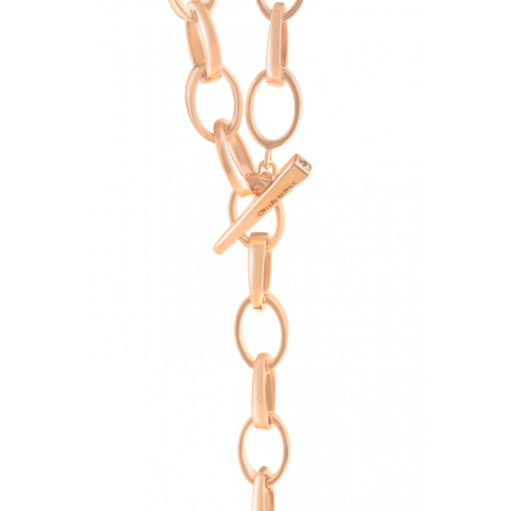 COLLIER "LOV CHAIN" en argent doré or rose