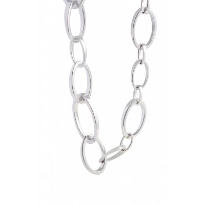 COLLIER "LOV CHAIN" en argent rhodié