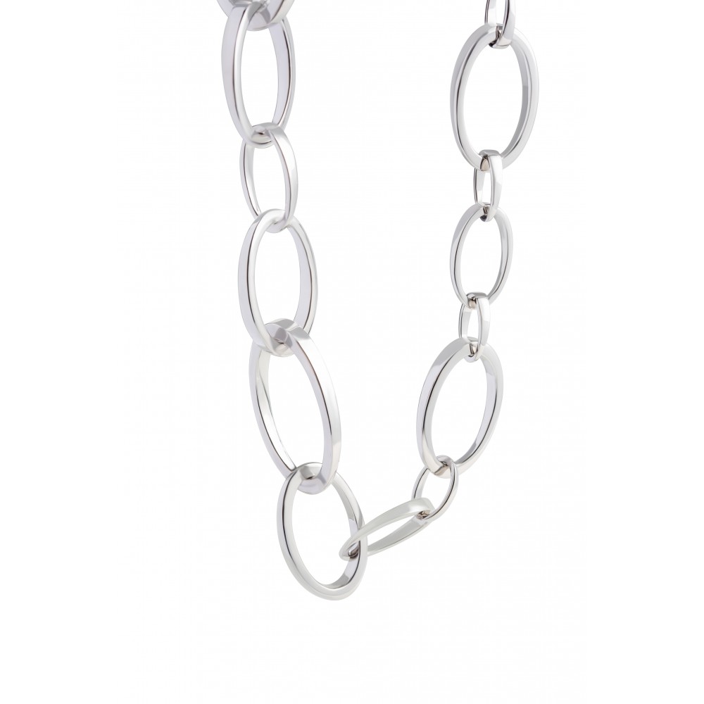 COLLIER "LOV CHAIN" en argent rhodié