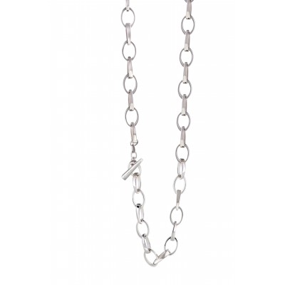 COLLIER "LOV CHAIN" en argent rhodié