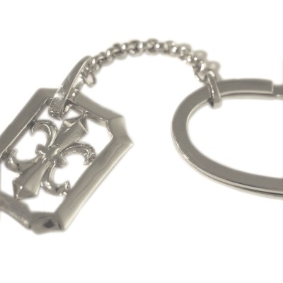 Porte clef Fleur de Lys en argent Oh dis le moi
