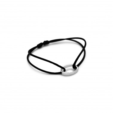 bracelet design or blanc Ohdislemoi-Joaillerie-Paris et son cordon passementerie